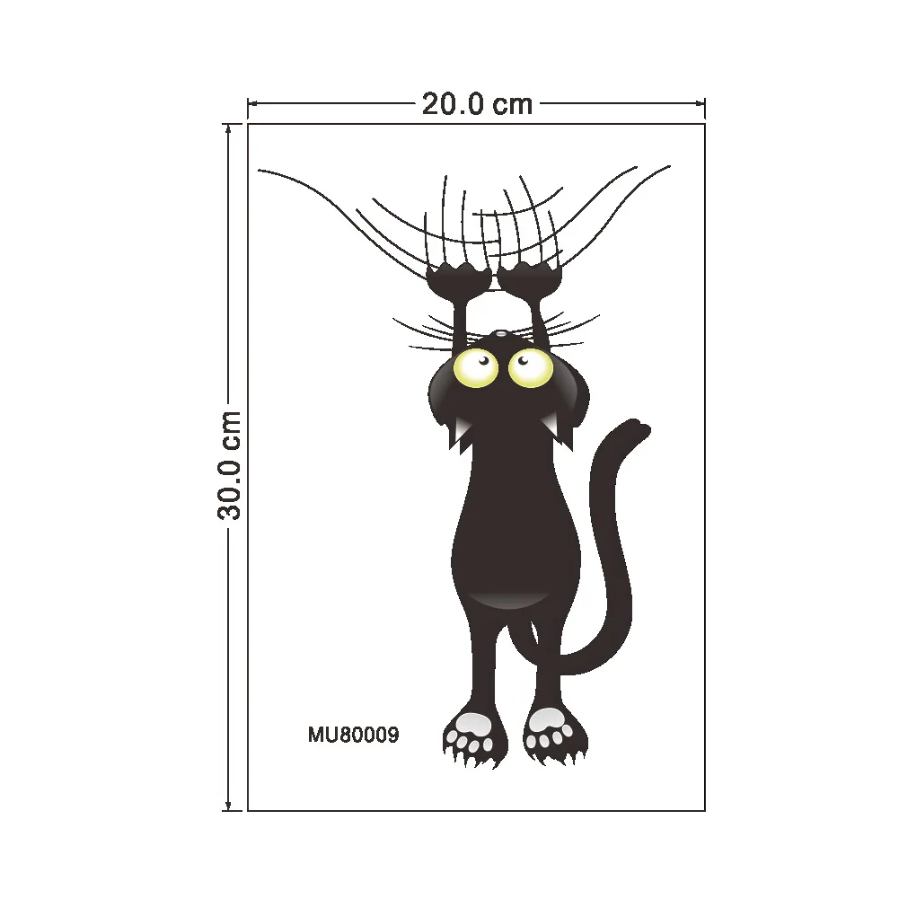 

3D Cat Toilet Stickers Home Decoration DIY WC Washroom Refrigerator PVC Posters Cartoon Cat Wall Art Decals Home Decoration