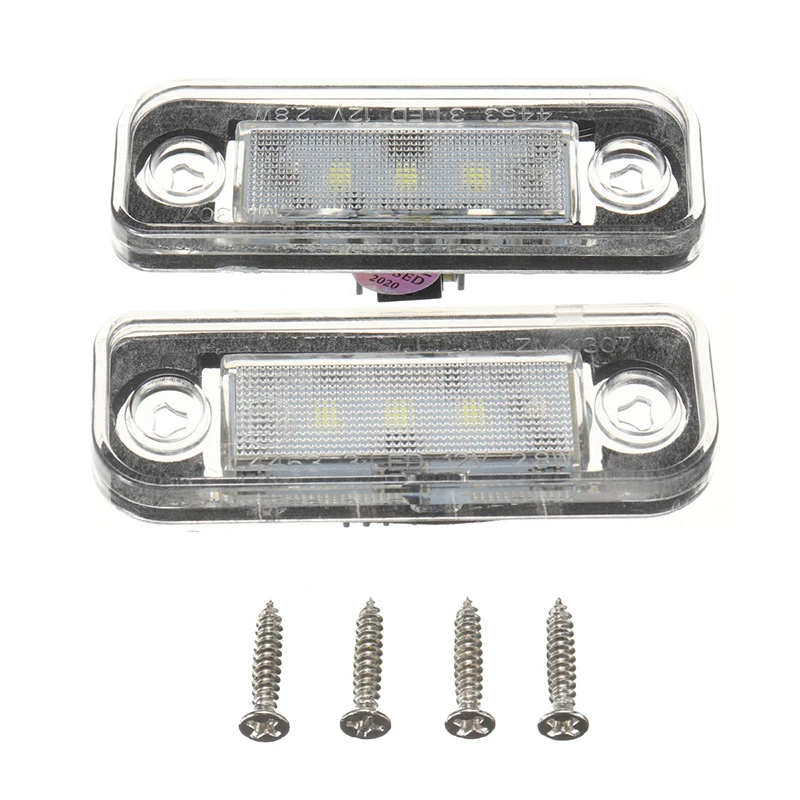 

For Mercedes Benz W203 5D W211 W219 2Pcs White LED License Plate Light Lamp DC 10-30V with Resistance Decoding Car Lights