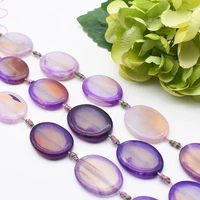 2strandslot smooth oval purple binding agate natural stone beads for diy necklace bracelet jewelry making 15 free shipping