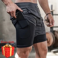 2021 camo running shorts men 2 in 1 double deck quick dry gym sport shorts fitness jogging workout shorts men sports short pants