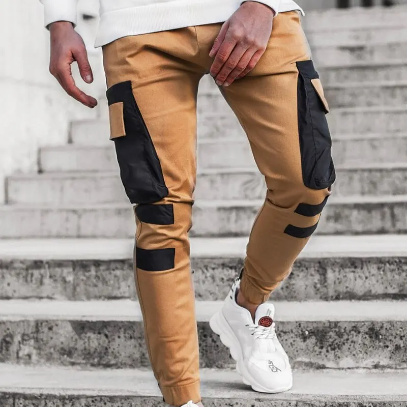 

Men's Multi Pockets Cargo Harem Pants Hip Hop Streetwear Trousers Male Track Pant Slim Workout Work Pencil Pant Jogger