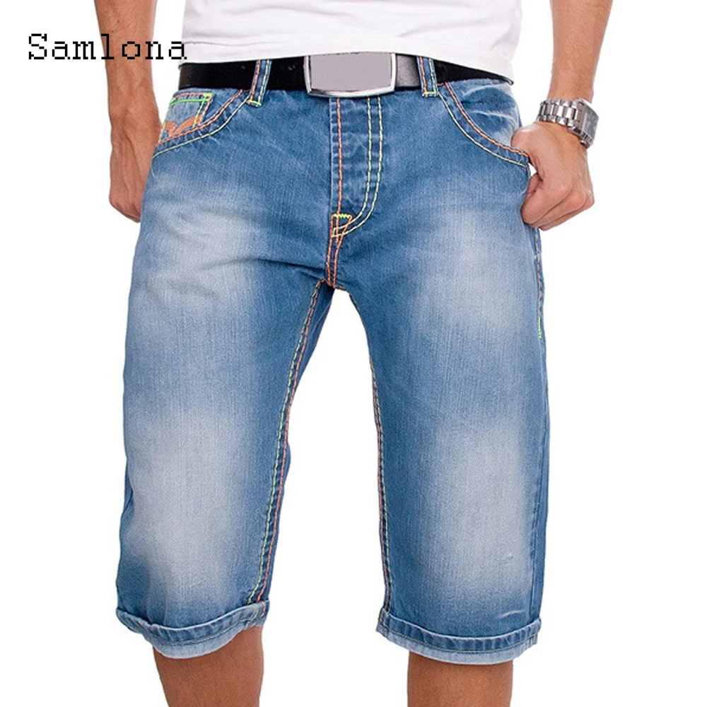 Plus Size 3xl Men's Denim Shorts Fashion Jeans Patchwork 2022 Summer New Casual Knee-Length Demin Pants Sexy Male Clothing