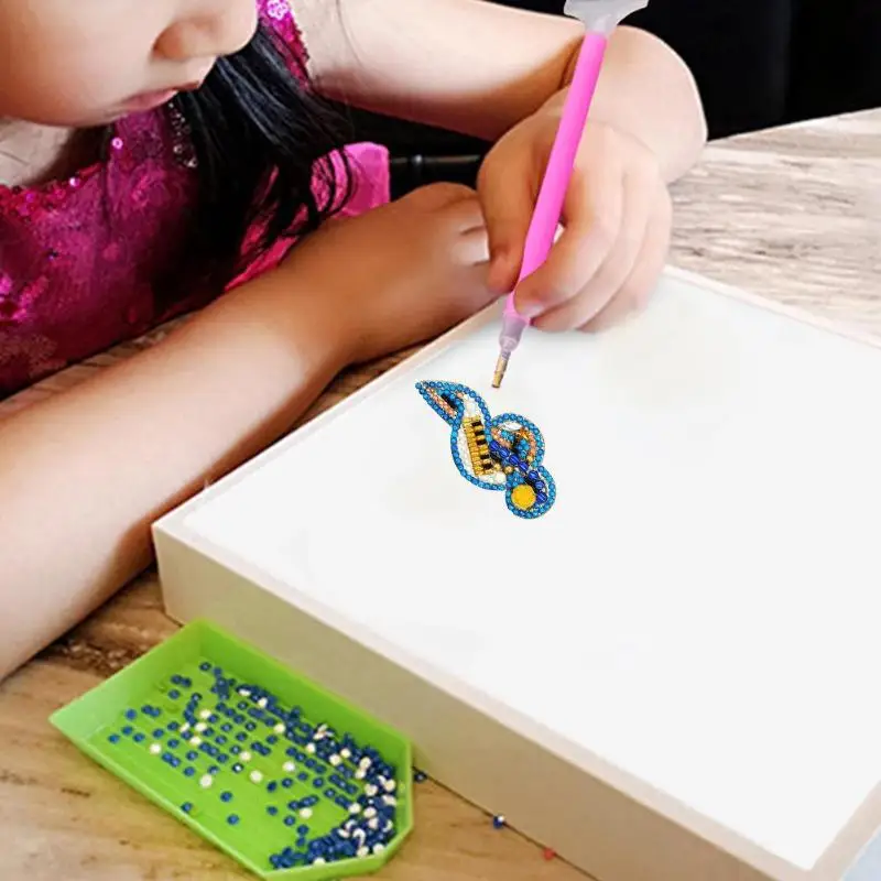 5 шт. DIY полная дрель Алмазная картина брелки специальная форма музыкальные нотки брелки Алмазная вышивка крест брелок "Стич"