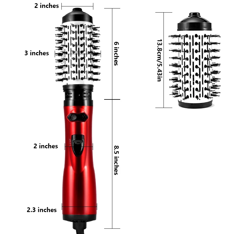 

3 in 1 Rotating Electric Hair Straightener Brush Hair Curler Hair Dryer Brush Hot Air Comb Negative Ion Hair Styler Comb