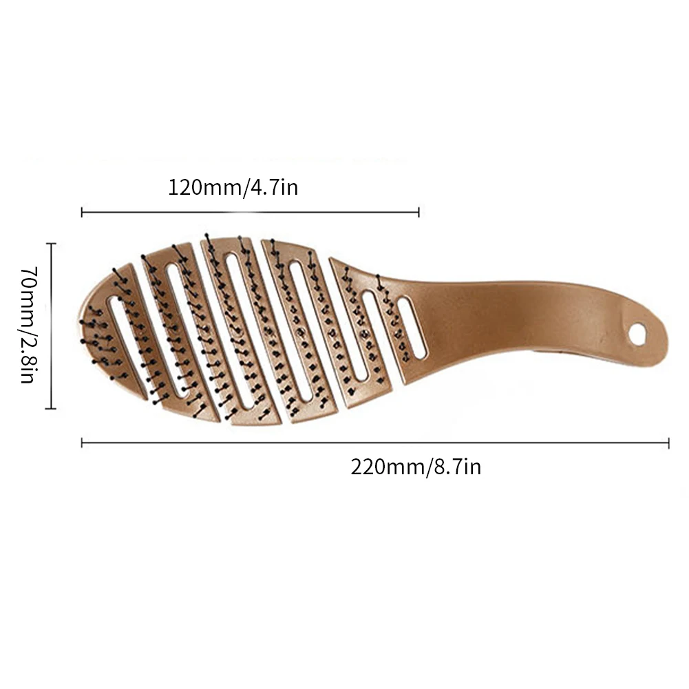 

Hair Brush Scalp Massage Teeth Comb Round Detangle Antistatic Comb Vented Curved For Curly Straight Bamboo Hair Brush Detangle