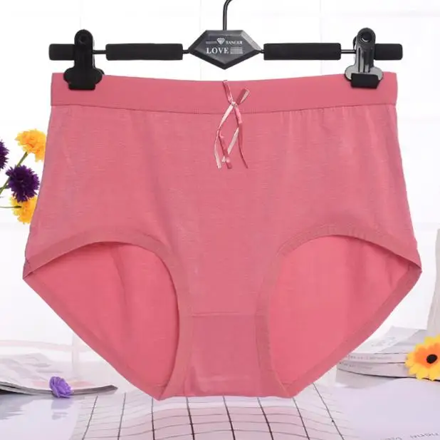 Dark pink QA283, нижнее белье с высокой талией, удобное, модальное, женское нижнее белье, Culotte Femme размера плюс 6XL, сексуальные трусики, трусы - Цвет: Dark pink