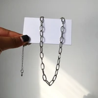 hip hop rock metal necklace simply design fashion jewelry hot selling short chain necklace for women lady party gifts