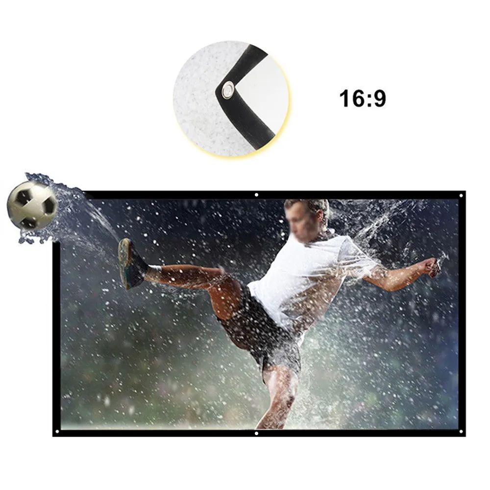 

16:9 70" Projector Canvas Screen Home Movie Manual Pull Down Wall Mounted Projector Screen Outdoor Movie Screen