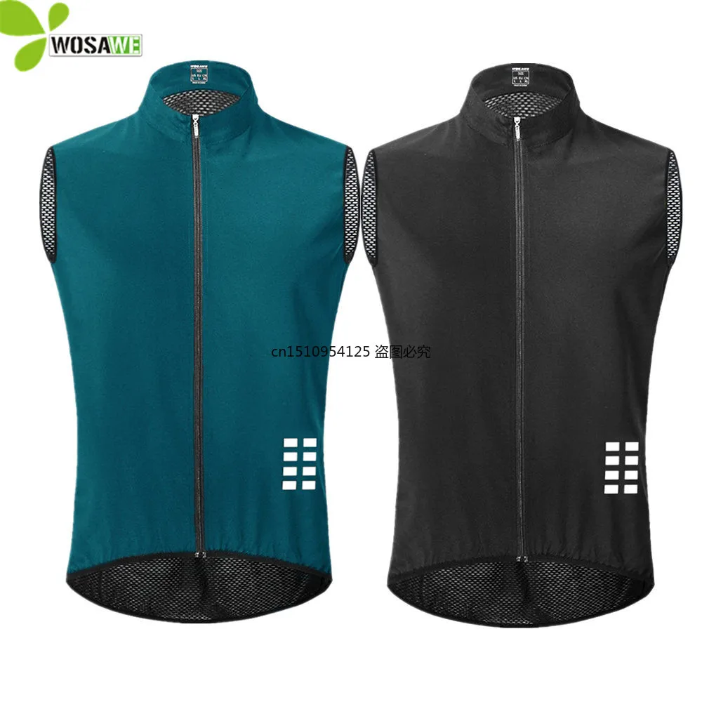 

WOSAWE Breathable Mesh Cycling Vest Ultralight Sleeveless Jersey Cycle Gilet Waistcoat Thin Reflective Safety Vest 4 Color