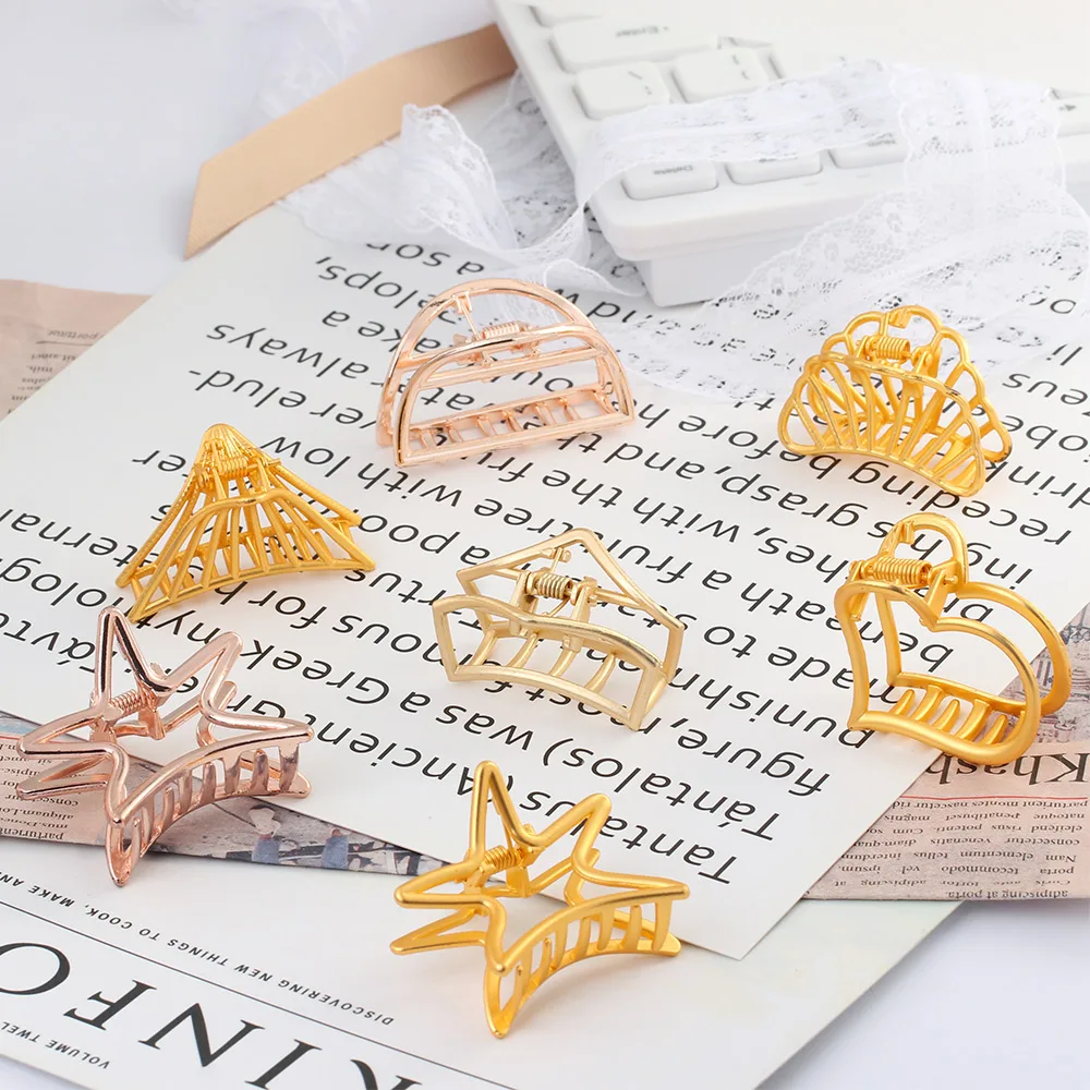 Новый Ретро женский геометрический коготь для волос сплошной цвет Краб