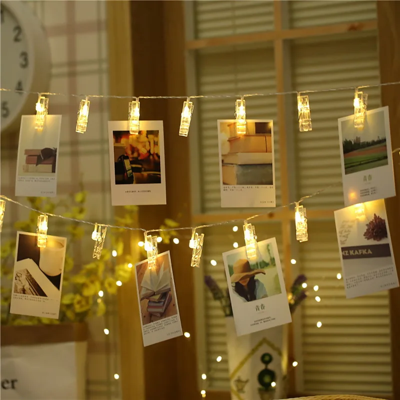 10/20 светодиодов для детской комнаты на батарейках с зажимом фото гирлянда