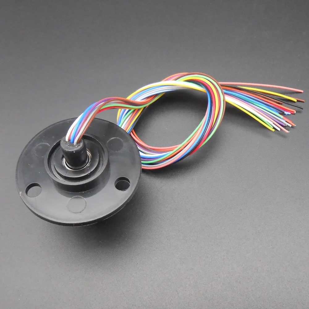 

12 Lead Wires 250Rpm 22mm 2A per circuits Small Capsule Slip Ring 1000M/500VDC 220V/AC Engineering Plastics 360 degrees * FD093