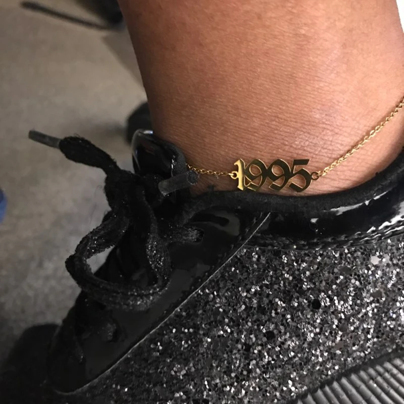 Ножной браслет из нержавеющей стали на выбор для детей от 90 до 2020 лет английском