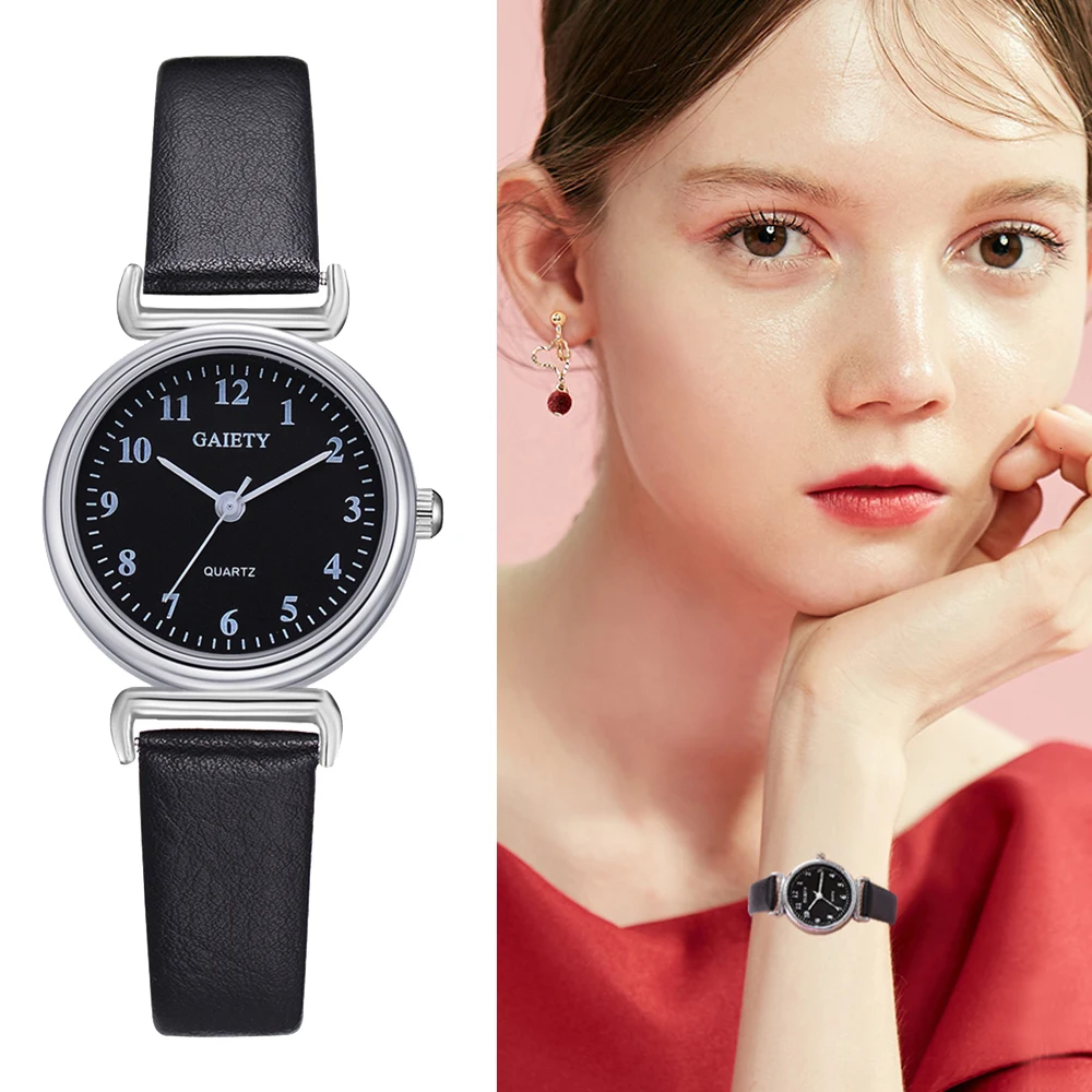 Женские часы Простой бренд роскошные кожаные женские кварцевые повседневные