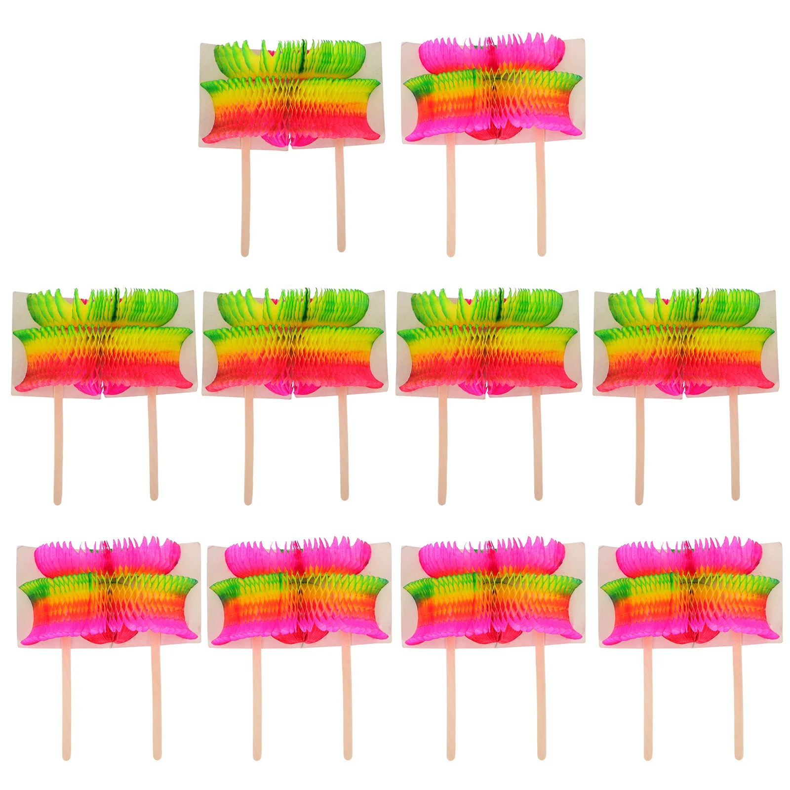 

10Pcs Traditional Handspring Flower Colorful Magical Paper Flower Props