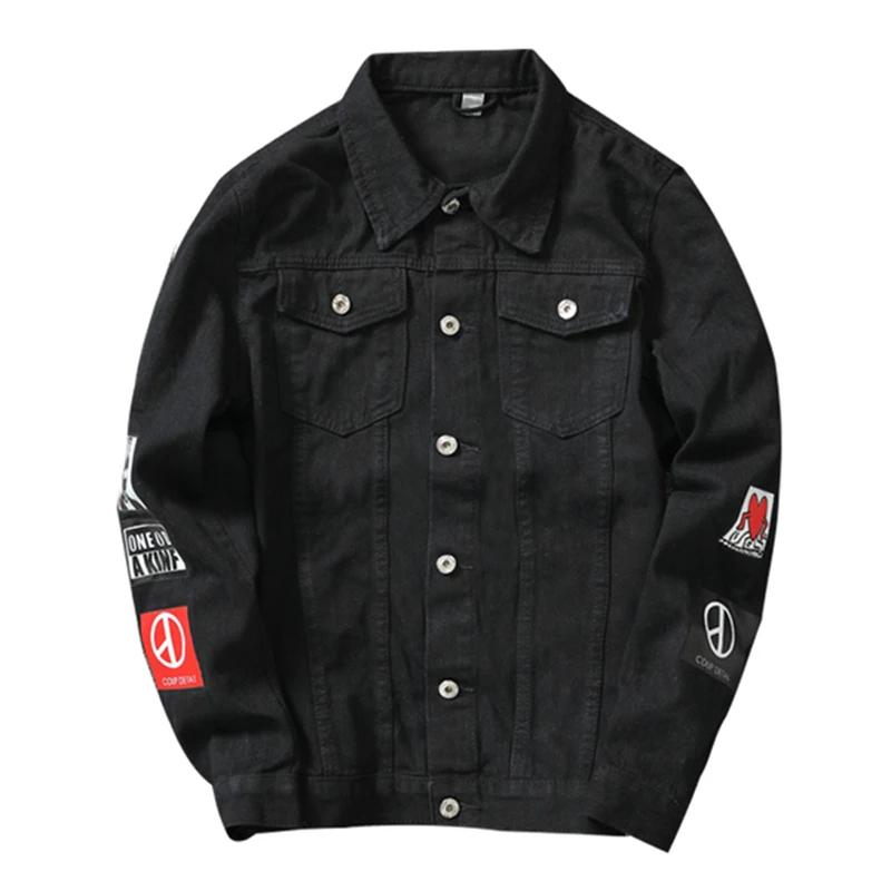 

Men Stylish Denim Jacket Cowboy Slim Fit Bomber Outwear Jacket Denim Coat Clothing Men's Jean Jacket Hip Hop Print Free Shipping