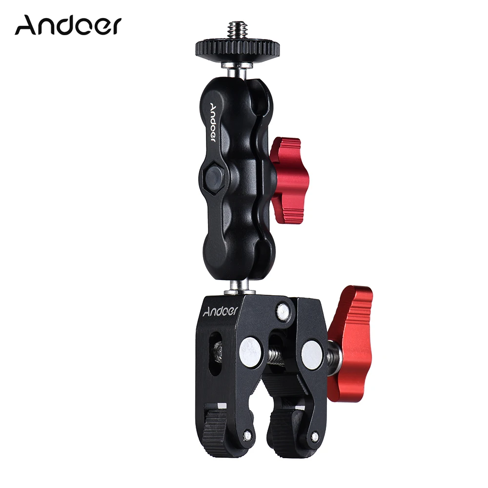 

Multi-function Ball Head Clamp Ball Mount Clamp Arm Super Clamp for Phone Monitor LED Light Flash Light Photography Studio Mic