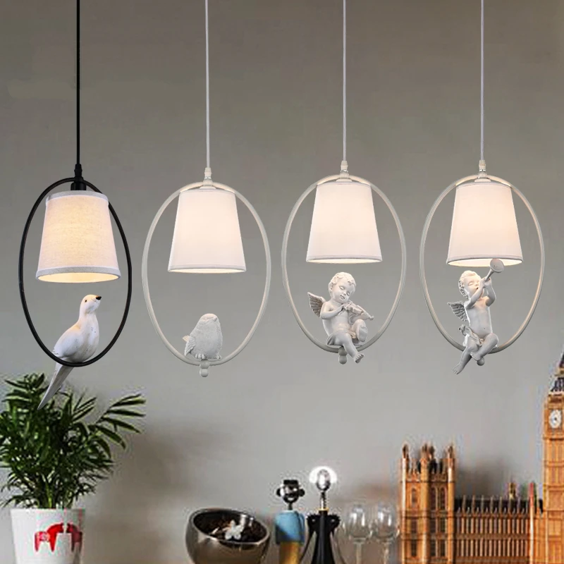 

Modern Decor Angel Lamp Pendant Lights Nordic LED Art Sculpture Cafe Pendant Light Dinning Room Pendant Lamp Hanglamp Luminaria
