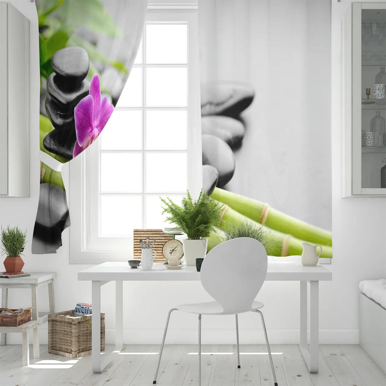 Орхидея Базальтовый Камень бамбуковое окно настенная драпировка для двери