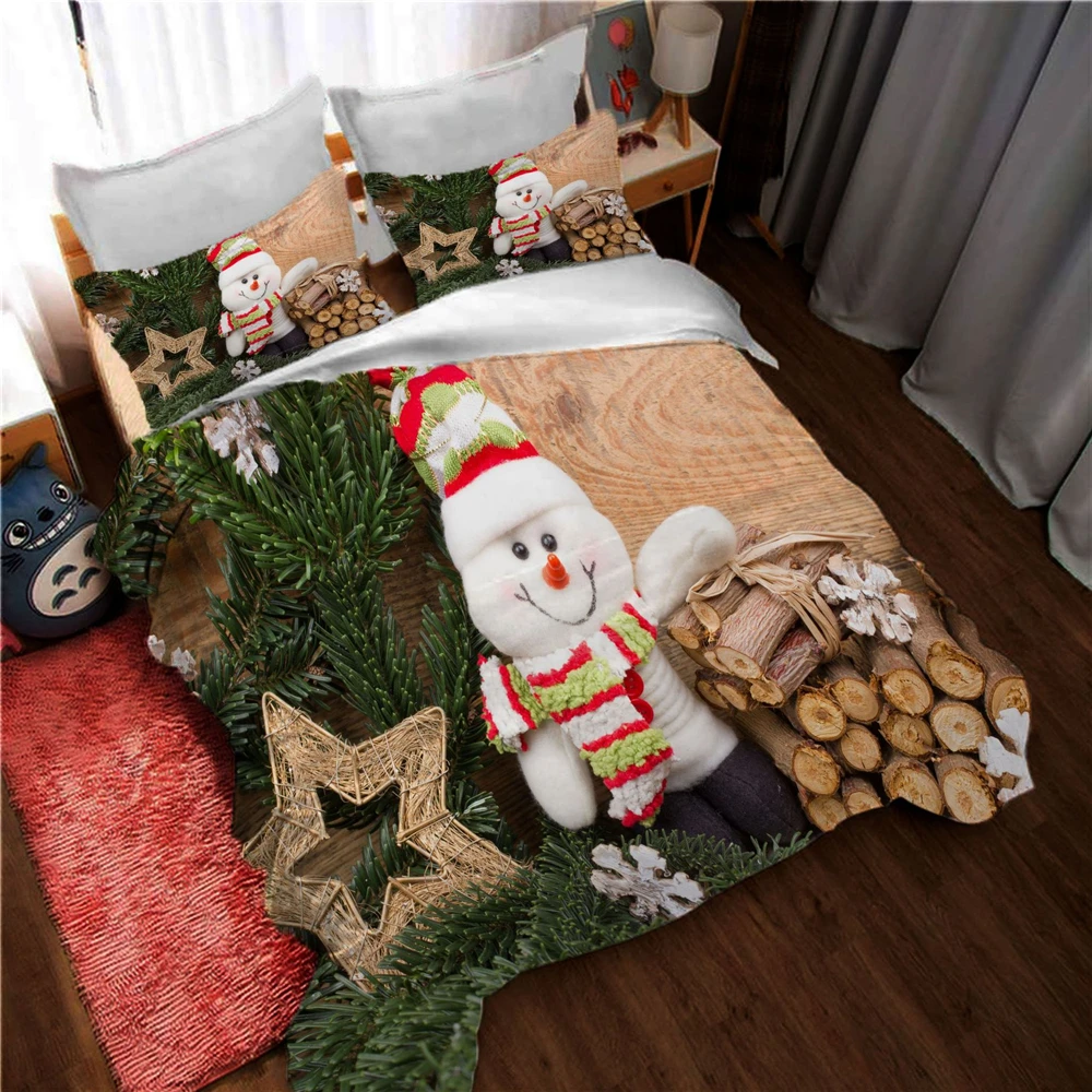 

Cartoon Kids Bedding Set Children Bedclothes Merry Christmas Snowman Pattern Quilt Cover Pillowcase AU Single Duvet Cover Set