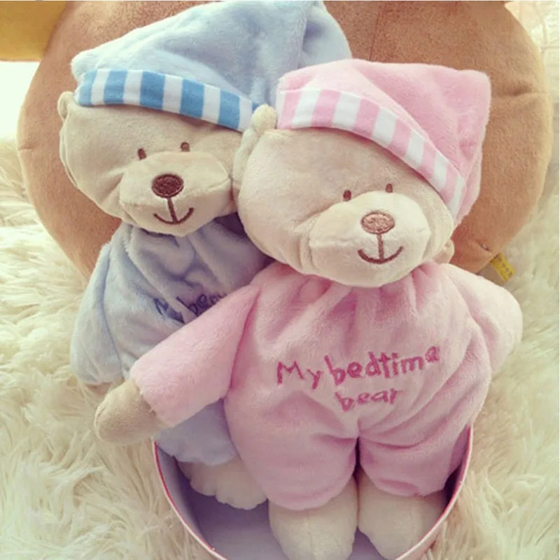 

Pink/Blue Lovely Gift Baby Soft Cute Bear Plush Toy Velvet Bedtime Doll 30*32cm