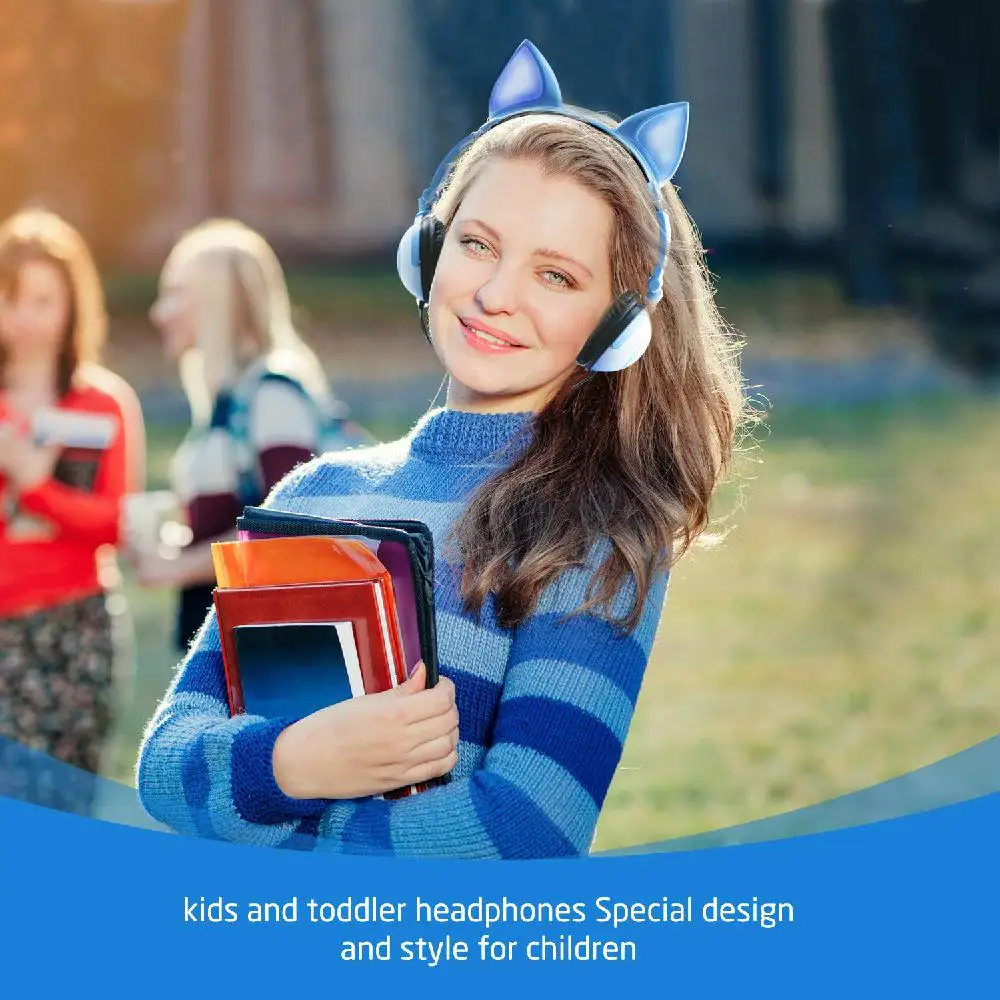 Мигающие музыкальные Игровые наушники детские светодиодные проводные с