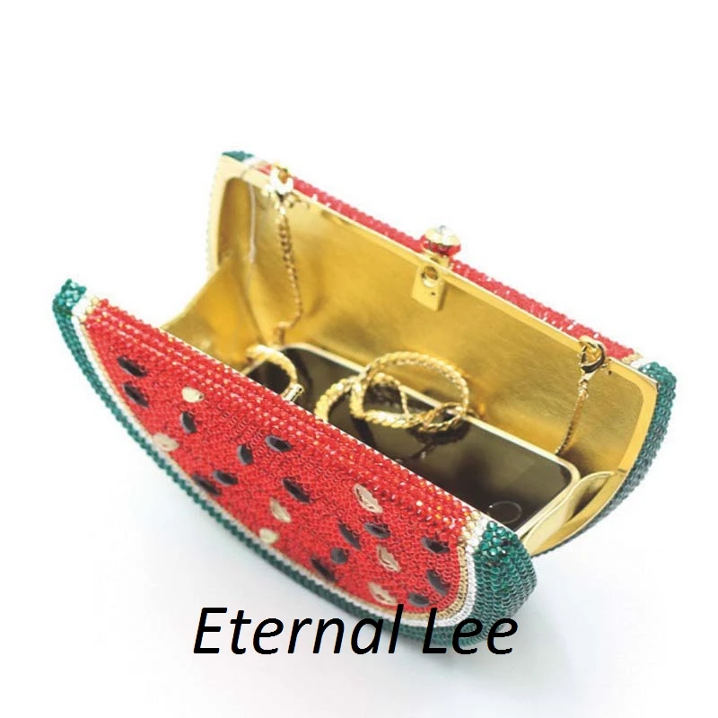 

Women's Shoulder Bags 2021 Metal Chain Fruit Watermelon Designer Purses and Handbag Women Clutch Bags Red Ladies Hand Bag