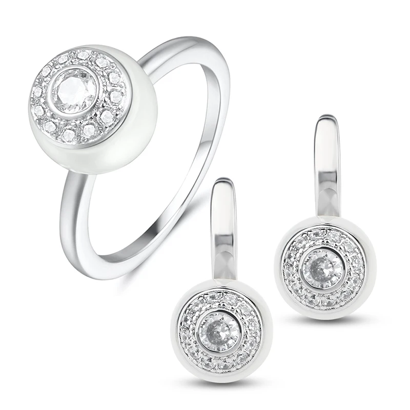 Женский керамический ювелирный набор Fshion изящные керамические кольца и серьги