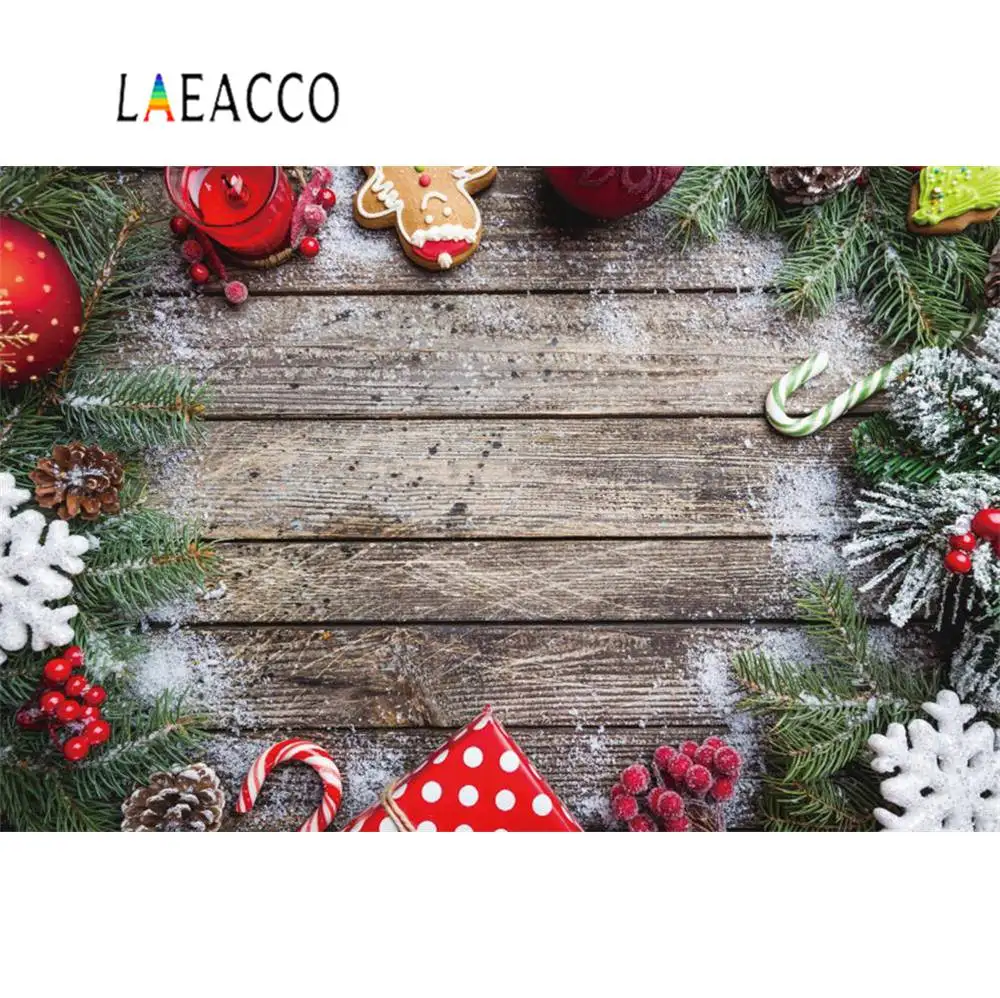 Laeacco зимняя деревянная доска сосновые Рождественские шары подарок конфеты бар