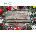 Laeacco зимняя деревянная доска сосновые Рождественские шары подарок конфеты бар снег кукла еда портрет фото искусственные фоны