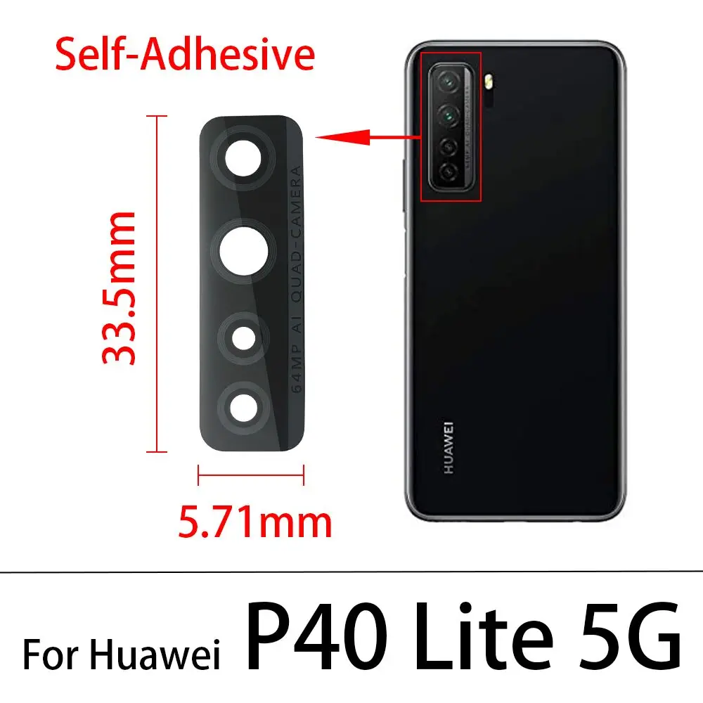 100% стеклянным материалом для Huawei P20 P30 P40 Pro Lite E 5G Задняя крышка объектива камеры
