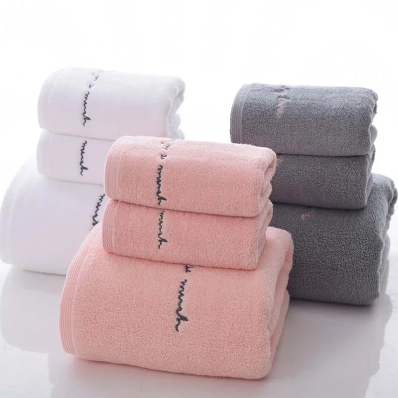 S Adults Sweet Letters Soft Embroidered Bath Face Towel Bathroom Shower Gift For Lovers Towel