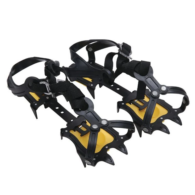 10 Teeth Professional Ice Gripper Spike Shoes Anti Slip Hiking Climbing Snow Spikes Crampons Cleats Claws Grips Outdoor Boots