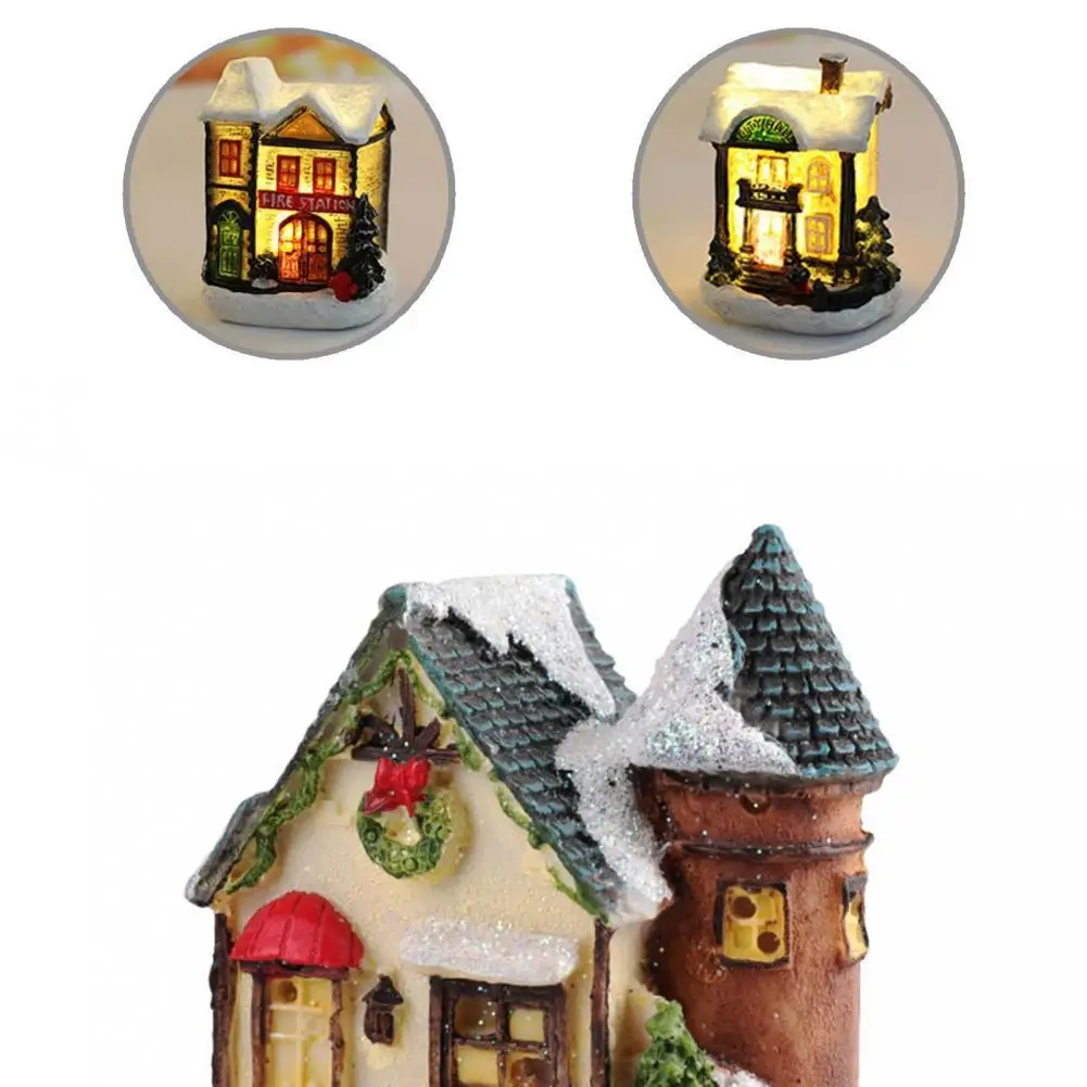 

Lightweight Excellent LED Miniature House Statues 9 Styles Miniature Ornaments Vivid for Home