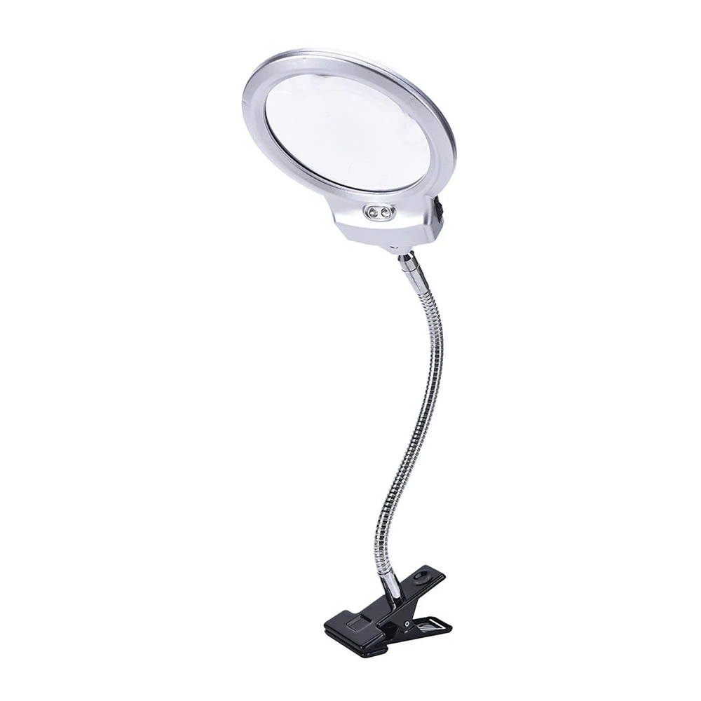 

Portable New Lighted Table Top Desk Magnifier LED Lamp Reading 2.5x 5x Magnification Large Lens Magnifying Glass with Clamp