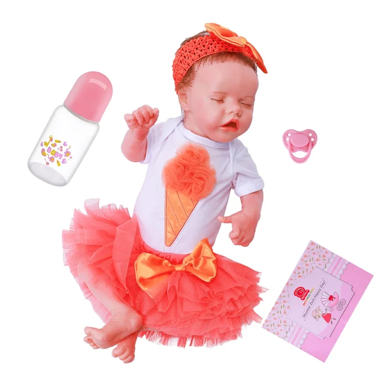 Полностью силиконовая виниловая Реалистичная кукла реборн Bebe Спящая девочка