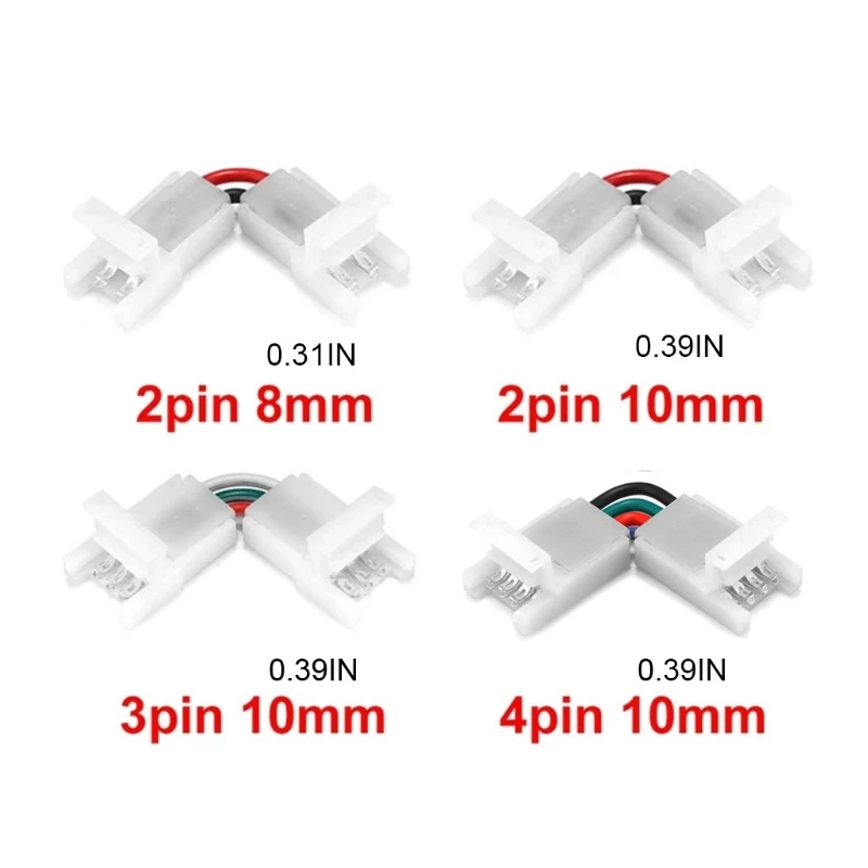 10 Pcs LED Strip Connectors 2/3/4 Pin 8/10mm Unwired Solderless Adapter Extension For 3528/5050 SMD RGB Lights | Обустройство дома