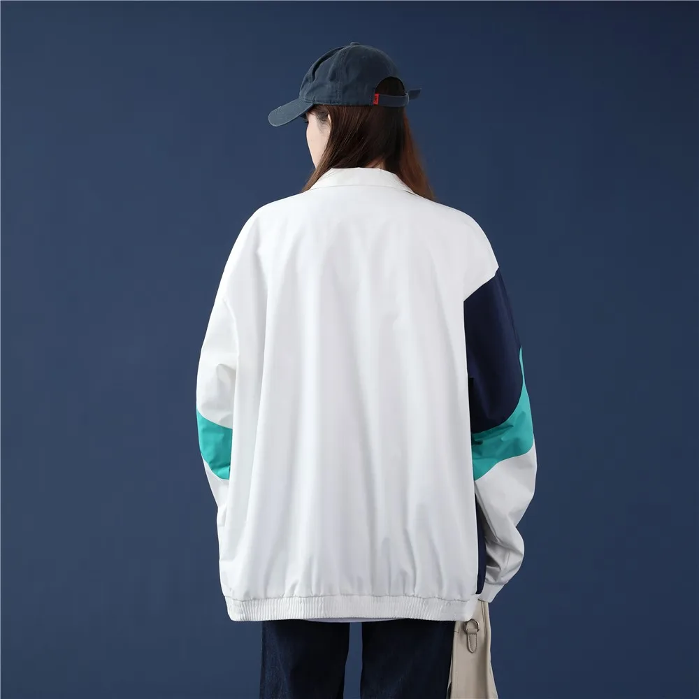 

2021 Spring And Autumn New Jacket Lovers Casual Loose Windproof Baseball Uniform Stitching Technology High-Quality Sports Jacket