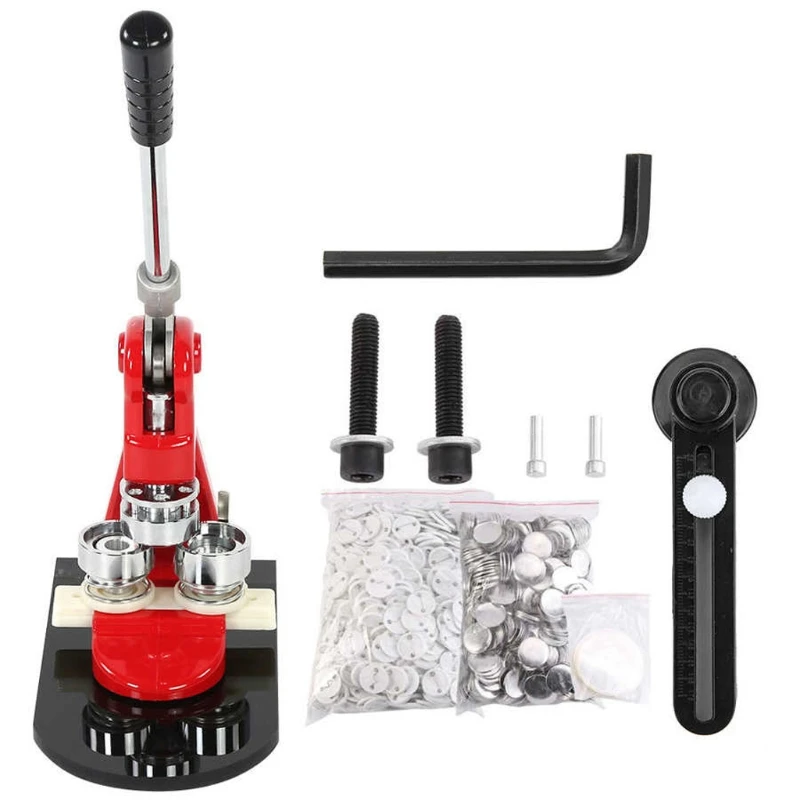 

L5YD 1 Set DIY 25mm 1 Inch Badge Maker Machine Button Badge Punch Press Machine with1000pcs Button Parts Cutter Button Maker