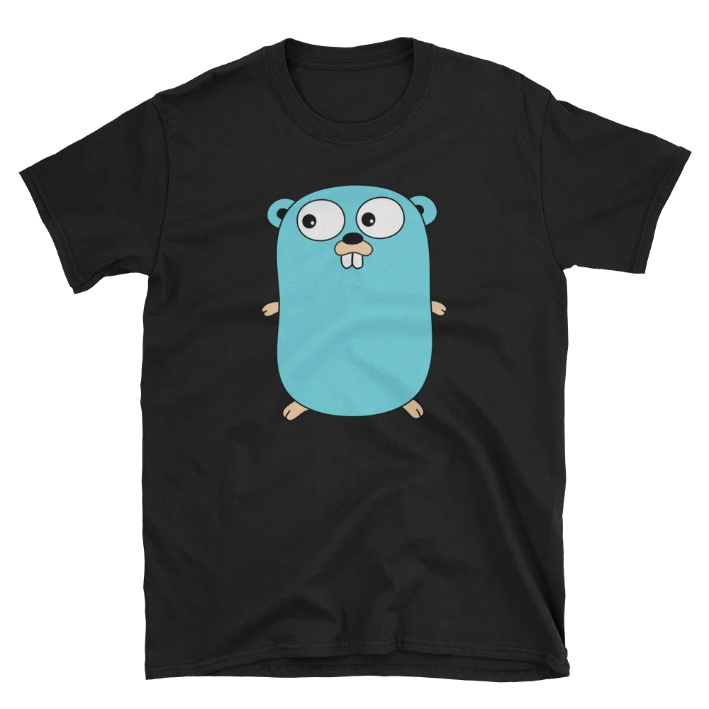 Мягкий стиль Go Golang синий логотип талисман Суслик футболка мультфильм Мужская