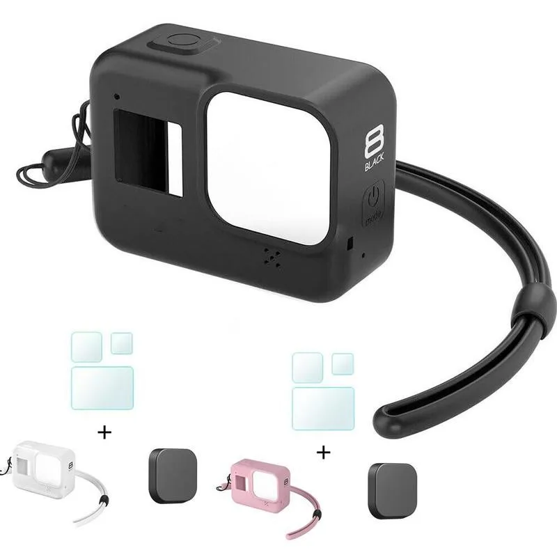 Защитный силиконовый чехол для Go Pro экшн камеры + крышка объектива GoPro Hero 5 6 7 Black