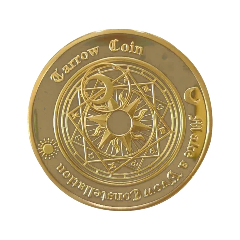 Позолоченное покрытие Солнце Луна гадания Таро монета счастливое Созвездие