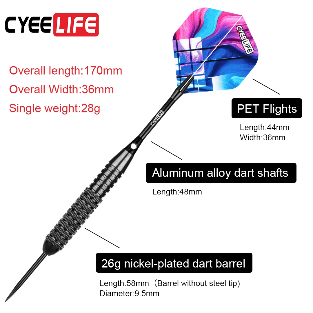 Набор Дротиков CyeeLife 26g Pro со стальным наконечником чехлом для переноски и