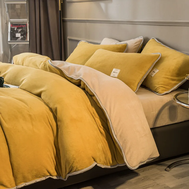 

Домашний текстиль зимний утолщенный фланелевый двухсторонний пододеяльник плюшевый теплый пододеяльник Королевский размер постельное бе...