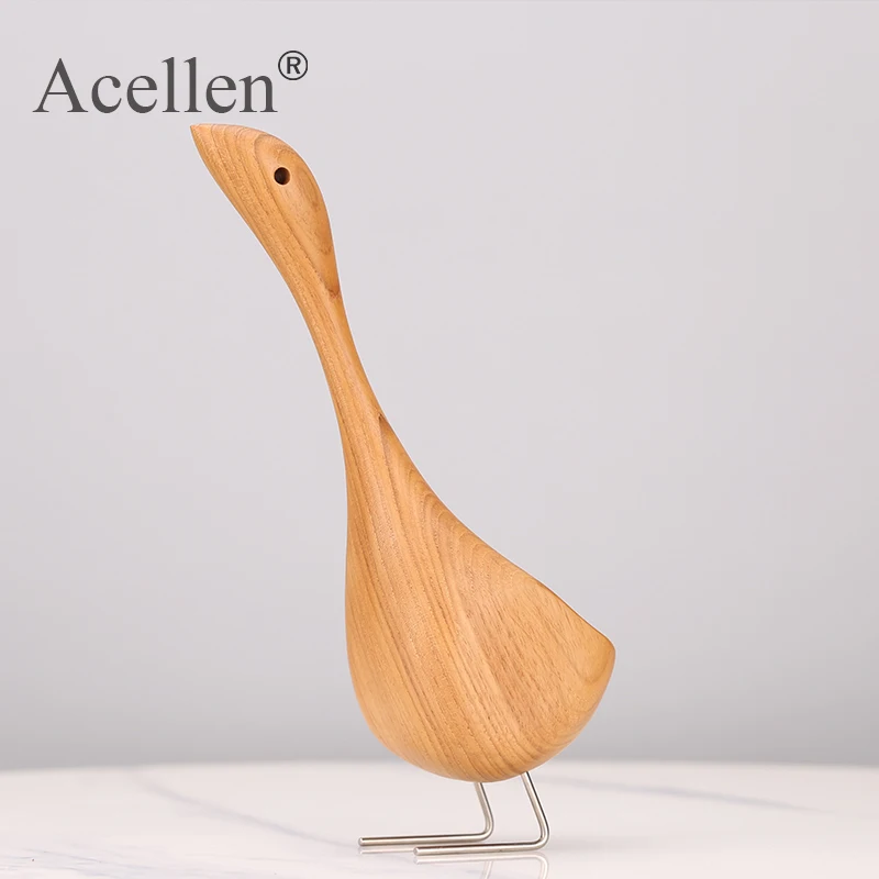 Модель деревянного лебедя из гуся аксессуары для домашнего декора фигурки