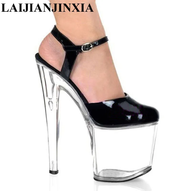 New 2018 nightclub shoes woman spring/autumn Round Toe 20cm high heels Crystal platform wedding Dance Shoes
