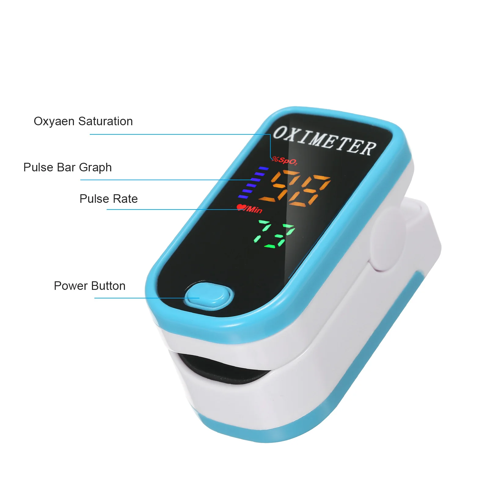 Digital Fingertip Pulse Oximeter LED Display SpO2 Monitor Portable Rate Measuring Oxygen Saturation For Healthy | Красота и здоровье