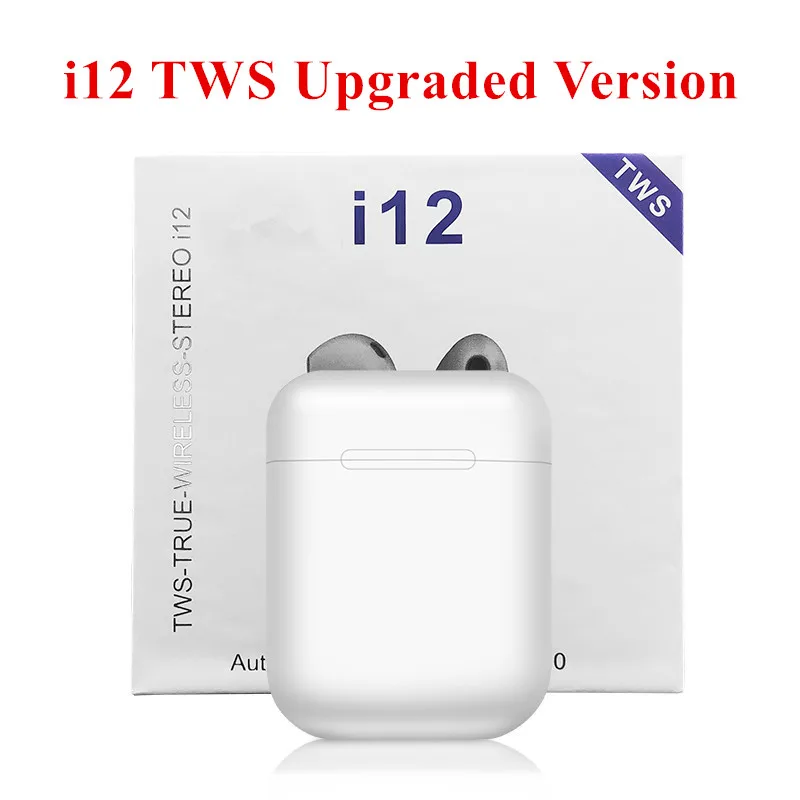 AMTERBEST I12 Tws всплывающие bluetooth-наушники Беспроводные наушники с сенсорным управлением гарнитура с зарядным устройством Pk I20 I10 I30 I60 I200 Tws - Цвет: i12 Upgraded White