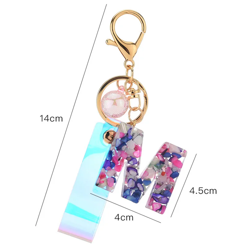 

Fashion 26 Letters Acrylic Keychains For Women Jewelry A-Z Letters Charms Handbag Pendant Key Rings Cute Keychain Accessories
