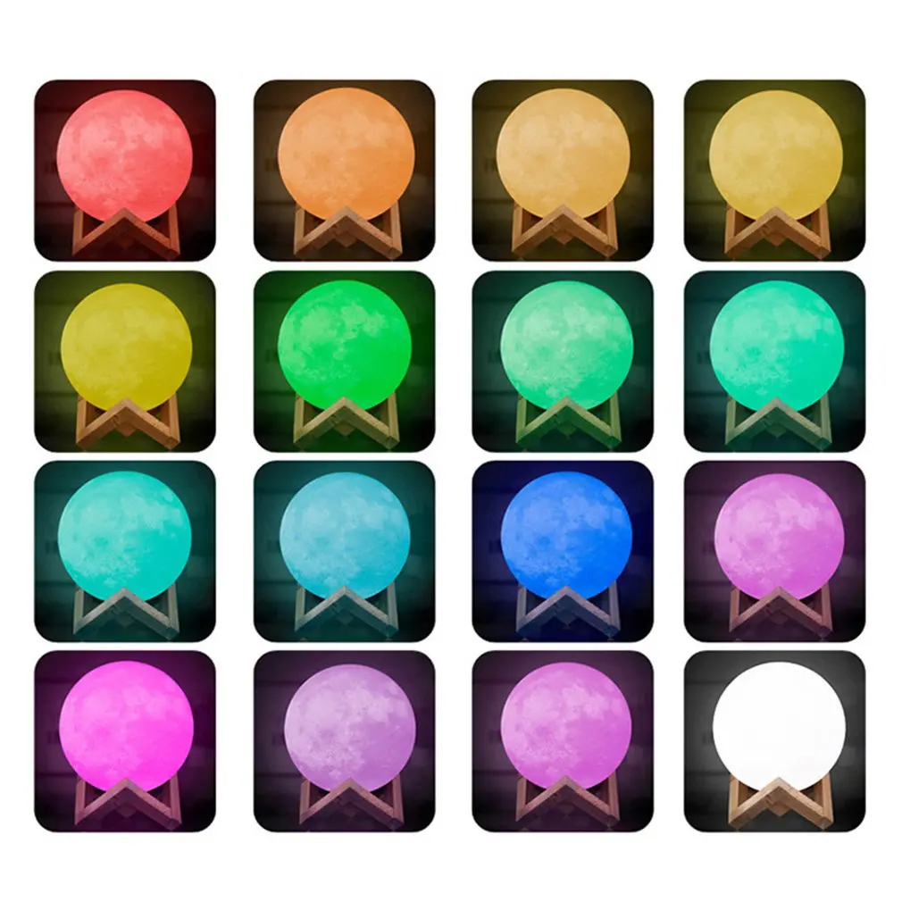 USB Colorful 3D Print Moon Lamp Remote Control LED Night Light for Christmas Birthday Gift Home Decor Drop Shipping Hot Sale | Ночники